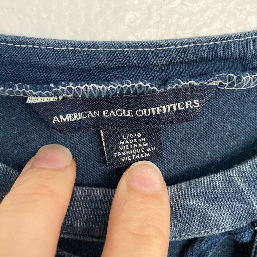 4/$25 American Eagle Outfitters Blue Shirt Dress Women’s Large - Picture 5 of 8